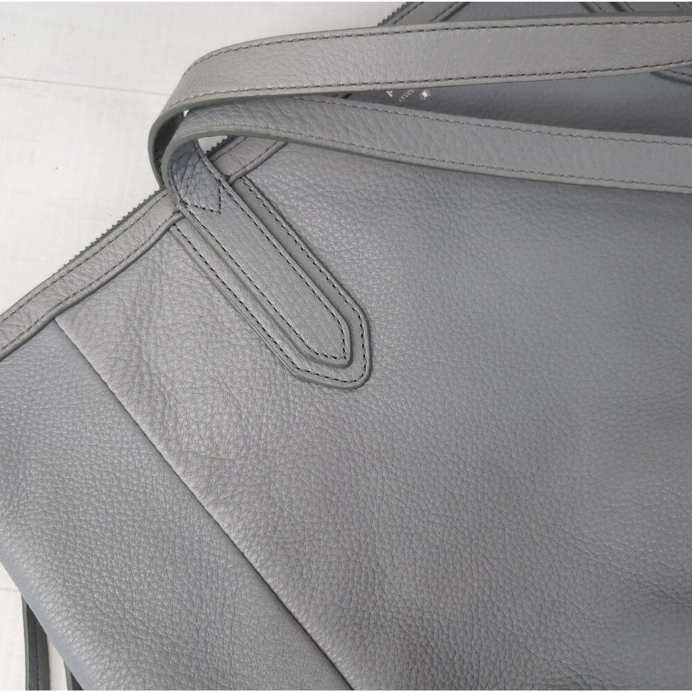 Fossil Sydney Large Leather Tote Smokey Blue Grey